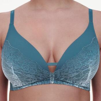 Chantelle Crush Bleu Soutien-Gorge sans Armatures en Dentelle