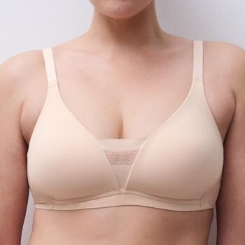 Chantelle Easy Bliss Beige Soutien-Gorge sans Armatures en Dentelle