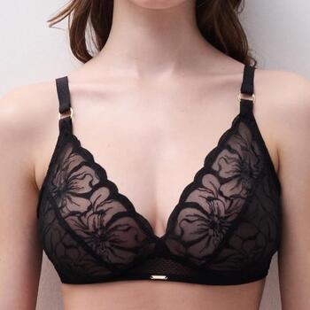 Chantelle Fleurs Noir Soutien-Gorge sans Armatures en Dentelle