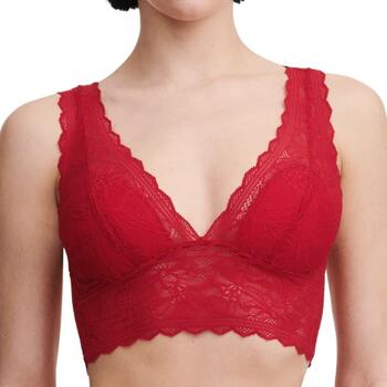 Chantelle Floral Touch Scarlet Red Soutien-Gorge sans Armatures en Dentelle