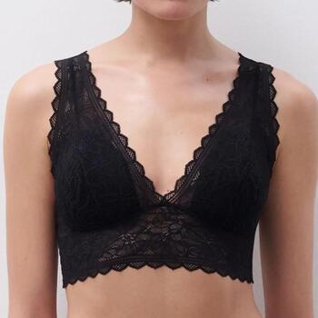 Chantelle Floral Touch Noir Soutien-Gorge sans Armatures en Dentelle