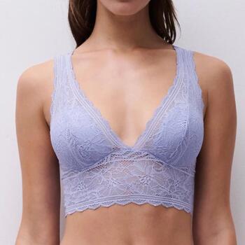 Chantelle Floral Touch Bleu Soutien-Gorge sans Armatures en Dentelle
