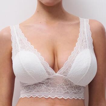 Chantelle Floral Touch Blanc Soutien-Gorge sans Armatures en Dentelle