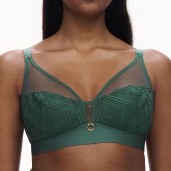 Chantelle Graphic Support Vert Soutien-Gorge sans Armatures en Dentelle