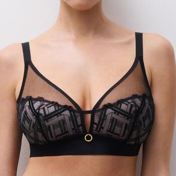 Chantelle Graphic Support Noir Soutien-Gorge sans Armatures en Dentelle