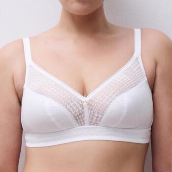 Chantelle Intrique Blanc Soutien-Gorge sans Armatures en Dentelle