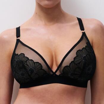 Chantelle Lush Noir Soutien-Gorge sans Armatures en Dentelle