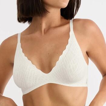 Sloggi Zero Feel Bliss Blanc Soutien-Gorge sans Armatures en Dentelle