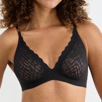 Sloggi Zero Feel Bliss Noir Soutien-Gorge sans Armatures en Dentelle
