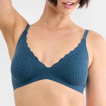 Sloggi Zero Feel Bliss Bleu Soutien-Gorge sans Armatures en Dentelle