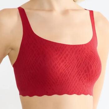 Sloggi Zero Feel Rouge Soutien-Gorge sans Armatures en Dentelle