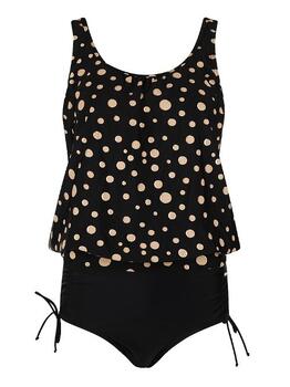Mila Golden Dots Noir Tankini Set