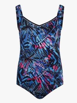 Mila Colourful Leaves Bleu Marine Maillot de Bain
