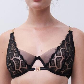 Chantelle Reptilia Noir Soutien-gorge sans forme