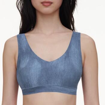Chantelle SoftStretch Jeans Bleu Soutien-Gorge sans Armatures en Dentelle