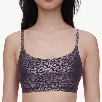 Chantelle SoftStretch Gris Soutien-Gorge sans Armatures en Dentelle