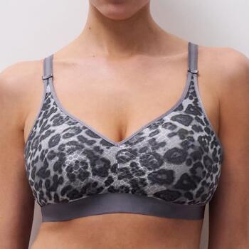 Chantelle Magnifique Gris Soutien-Gorge sans Armatures en Dentelle
