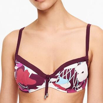 Chantelle Maillots de Bain Flowers Violet Haut de Bikini Préformé