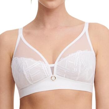 Chantelle Graphic Support Blanc Soutien-Gorge sans Armatures en Dentelle