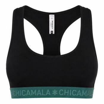 Chicamala Solid Noir/Vert Soutien-Gorge sans Armatures en Dentelle
