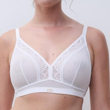 Chantelle Origins Blanc Soutien-Gorge sans Armatures en Dentelle