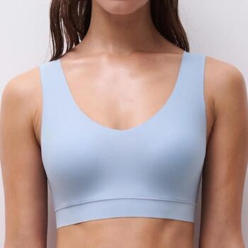 Chantelle SoftStretch Bleu Glacier Soutien-Gorge sans Armatures en Dentelle