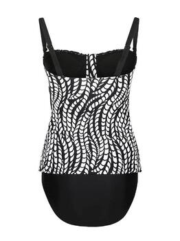 Mila Ocean Waves Noir/Blanc Tankini Set