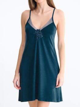 Lisca Nachtmode Velvet Bleu Chemise de Nuit