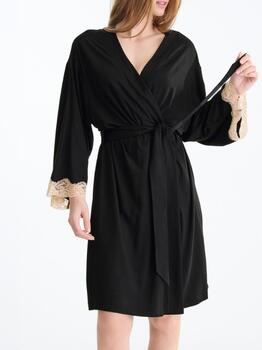 Lisca Nachtmode Tania Noir Kimono