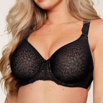 LingaDore Quotidien Uni Fit Plus Bra Noir/Poudre Soutien-gorge sans forme