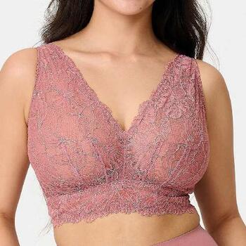 LingaDore Quotidien Basic Vieux rose Soutien-Gorge sans Armatures en Dentelle