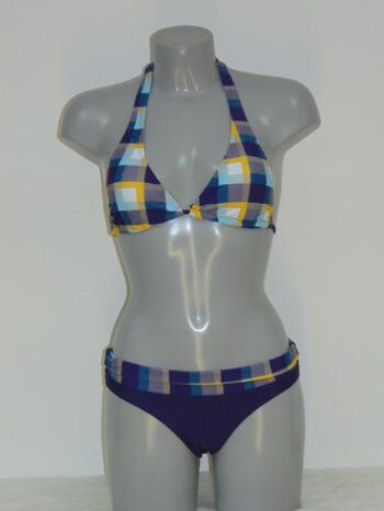 SHIWI AAF Navy/Yellow print Triangle Bikinitop + Brief