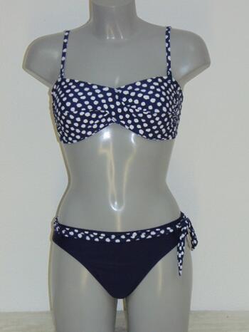 NICKEY NOBEL CLAUDS Navy/White print Padded bandeau Bikinitop +Brief