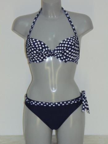 NICKEY NOBEL CLAUDS Navy/White print  Padded Halter Bikinitop +Brief