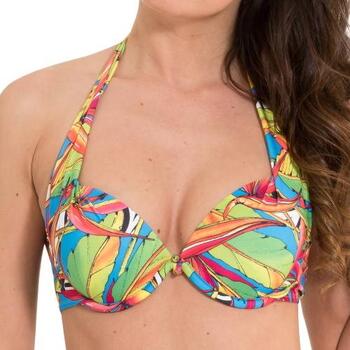 LINGADORE BEACH CARNAVAL Blue/print Halter bikinitop