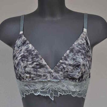 EVA URBAN COOL Ivory/Green print wireless Bralette