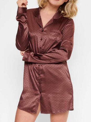 LINGADORE NIGHT BROWN DOTS Nachthemd