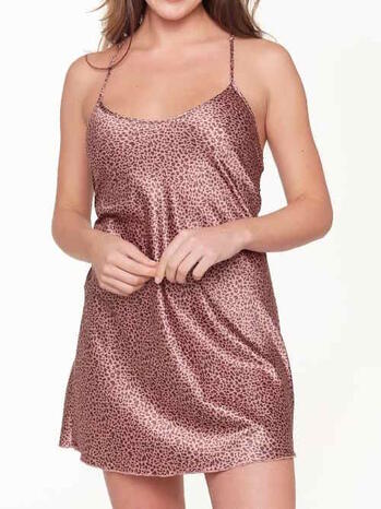 LINGADORE NIGHT ANIMAL CORK Brown/Print Slipdress