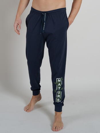 TOM TAILOR NATURE Marine blauwe Heren Pyjama broek 