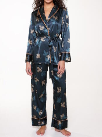 LINGADORE NIGHT SATIN Green/Print Pyjama set