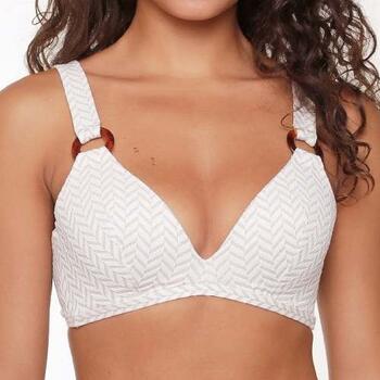 LINGADORE BEACH FISHBONE Ivory/Gold Triangle Bikini Top