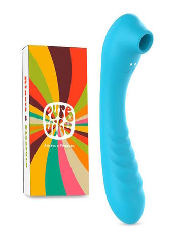 PureVibe Vibrating Air-Pulse Massager Clitoris Vibrator Blauw