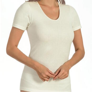 Beeren Ondergoed Short Sleeves Dames Thermo Shirt Wolwit 
