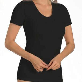 Beeren Ondergoed Short Sleeves Dames Thermo Shirt Zwart 