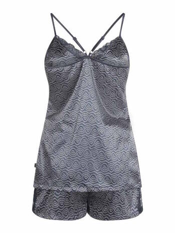 Charlie Choe Good Luck Shortama Set Satin Dark Blue 
