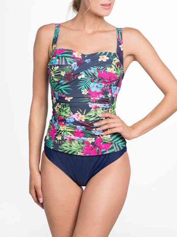 BOMAIN TROPICAL Tanking Blauw/Print