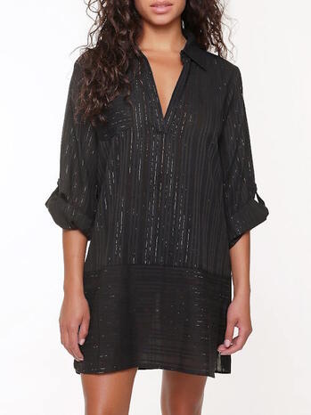 LINGADORE BEACH BLACK & WHITE tuniek zwart/goud