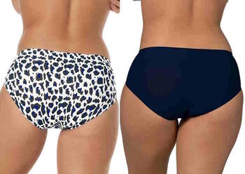 AFTER EDEN BASICS UNLIMITED Navy/Print Slip 2 pack