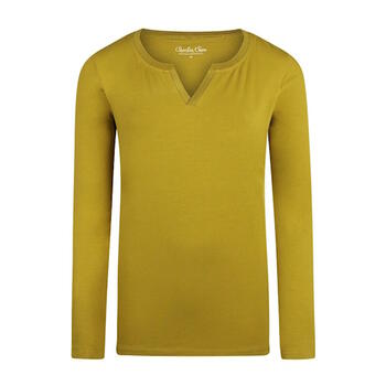 Charlie Choe Funky Nights Pyjama Shirt Olijfgroen V-hals