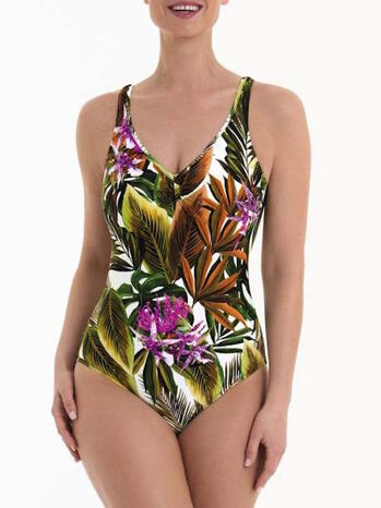 ANITA BADMODE CAMILLA Olive flower print badpak
